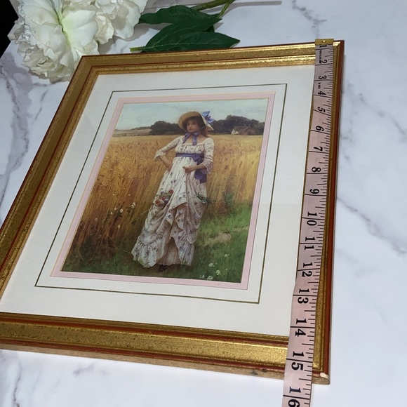 Print Of A Young Woman At A Landfill Collecting Flowers in Gold Tone Frame - Picture 15 of 17